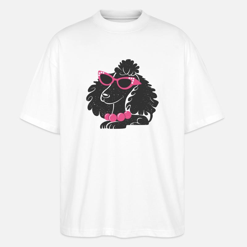 Lustiger Pudel - Stanley/Stella Oversized Unisex Bio T-Shirt Blaster 2.0 - Weiß