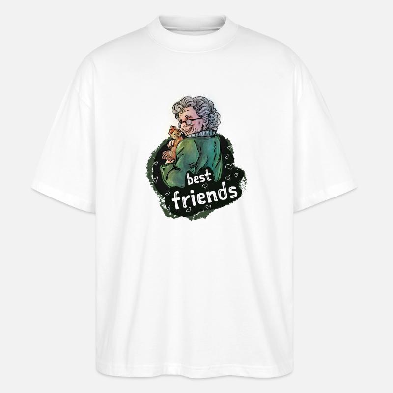 Die Hühner Oma - Stanley/Stella Oversized Unisex Bio T-Shirt Blaster 2.0 - Weiß