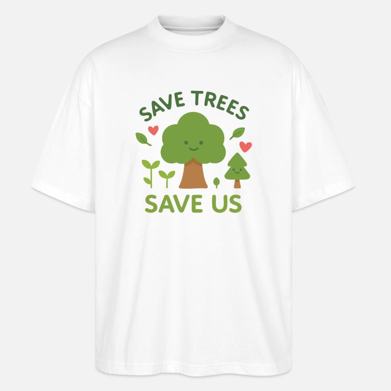 Save trees Save us - T-shirt bio Blaster 2.0 coupe oversize Stanley/Stella Unisexe - blanc