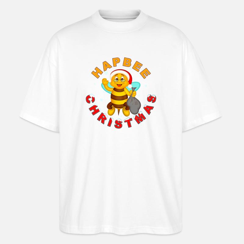 HAPBEE Noël avec texte 2 - T-shirt bio Blaster 2.0 coupe oversize Stanley/Stella Unisexe - blanc