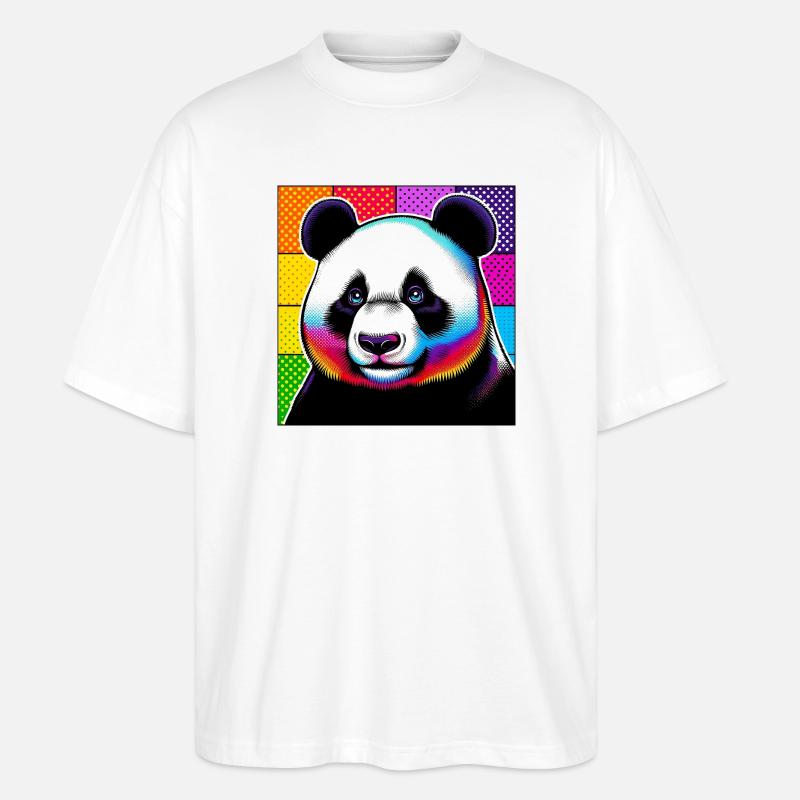 Panda - Stanley/Stella Oversized Unisex Bio T-Shirt Blaster 2.0 - Weiß
