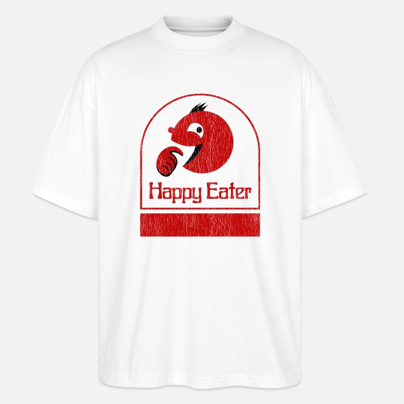 Happy Eater Design Distressed - Stanley/Stella Oversized Unisex Bio T-Shirt Blaster 2.0 - Weiß