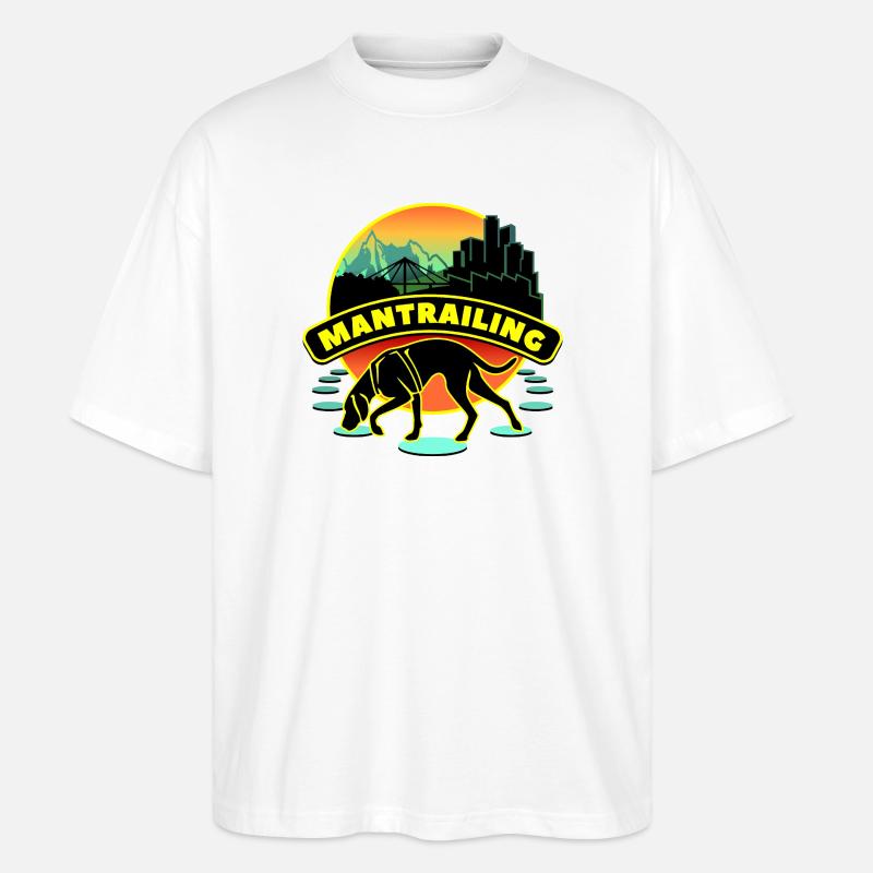 Mantrailing Rétro - T-shirt bio Blaster 2.0 coupe oversize Stanley/Stella Unisexe - blanc