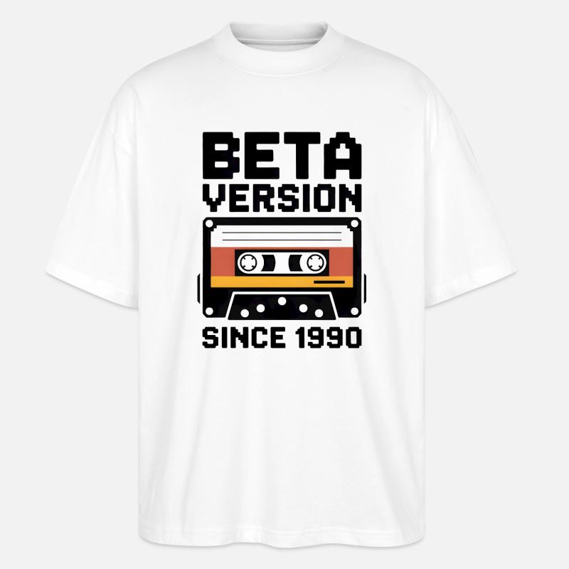 Conception d’impression de cassette rétro - T-shirt bio Blaster 2.0 coupe oversize Stanley/Stella Unisexe - blanc