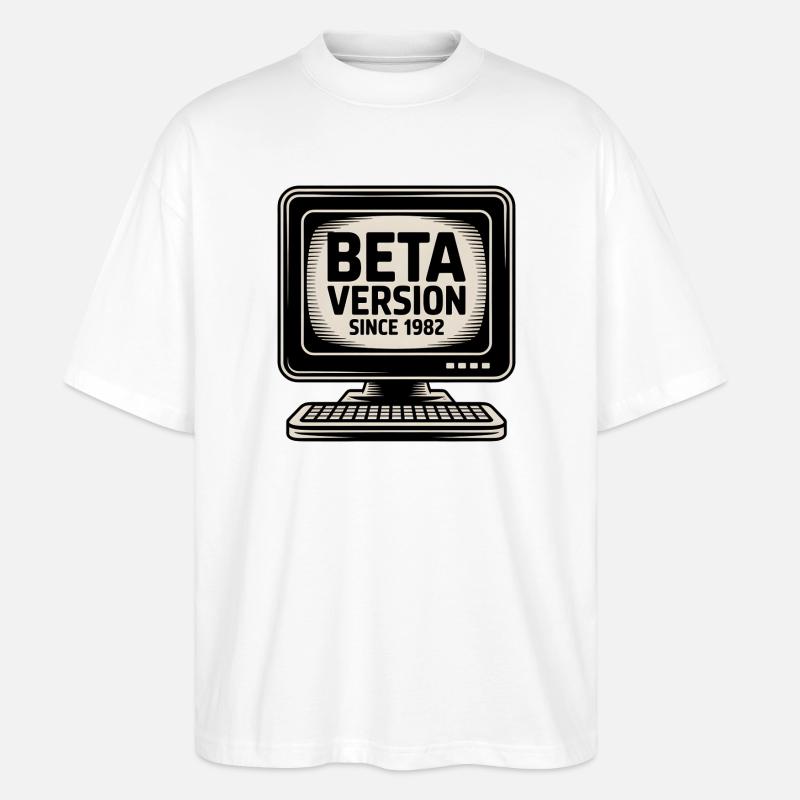 Retro Computer Beta Version Design - Stanley/Stella Oversized Unisex Bio T-Shirt Blaster 2.0 - Weiß