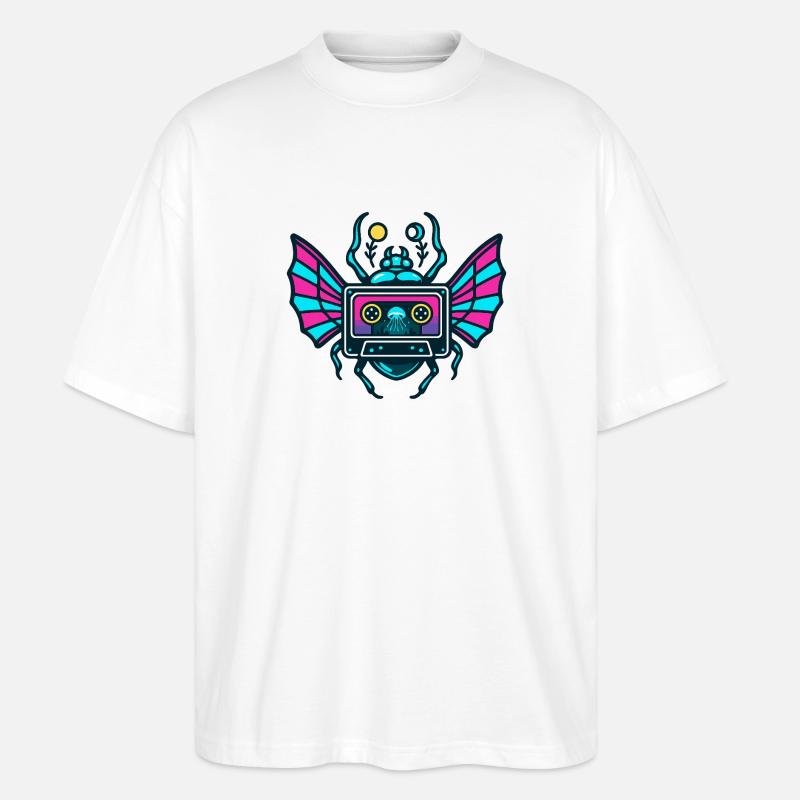Neon Mixtape Skarabäus - Stanley/Stella Oversized Unisex Bio T-Shirt Blaster 2.0 - Weiß