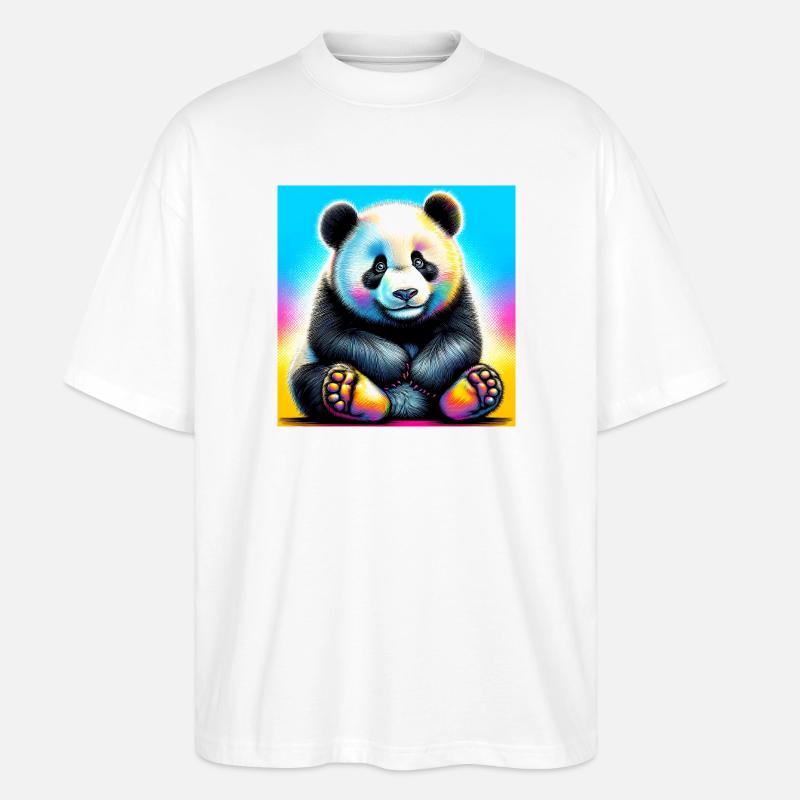 Panda - Stanley/Stella Oversized Unisex Bio T-Shirt Blaster 2.0 - Weiß