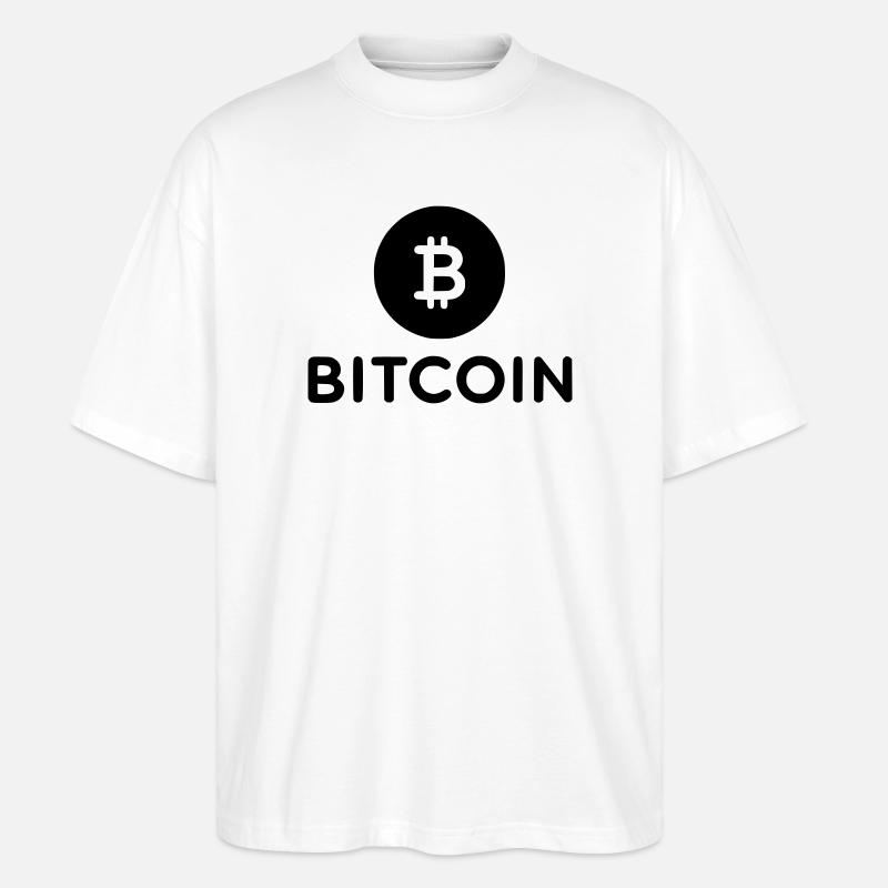 Bitcoin mit rundem Icon - Stanley/Stella Oversized Unisex Bio T-Shirt Blaster 2.0 - Weiß