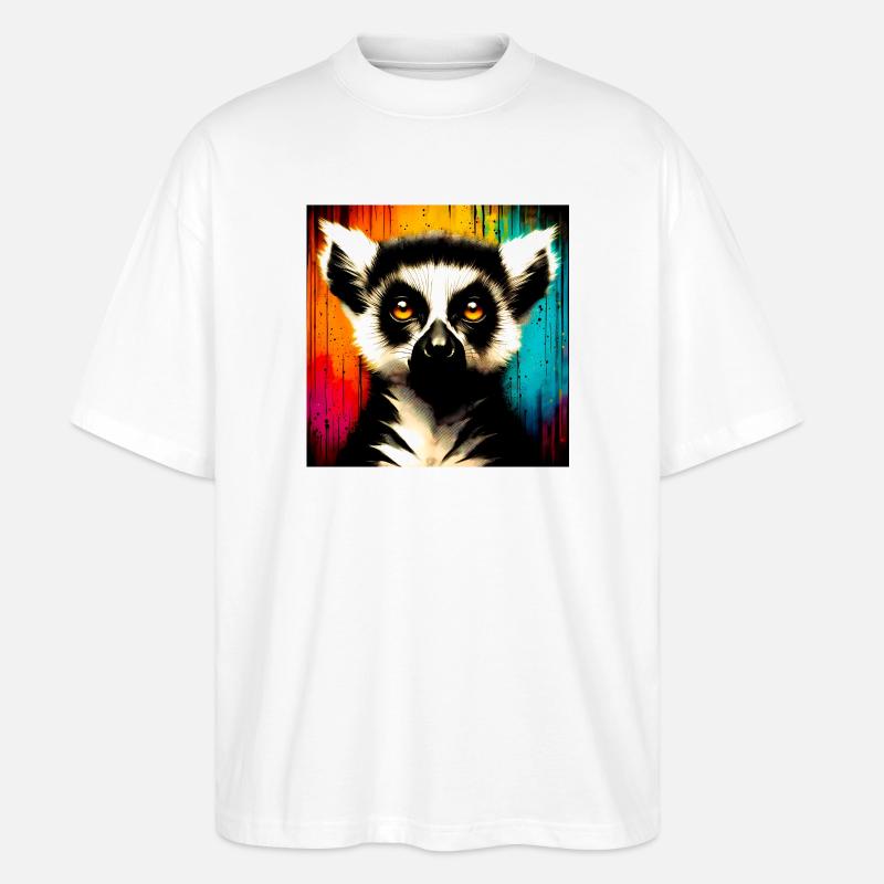 Lemur - Stanley/Stella Oversized Unisex Bio T-Shirt Blaster 2.0 - Weiß