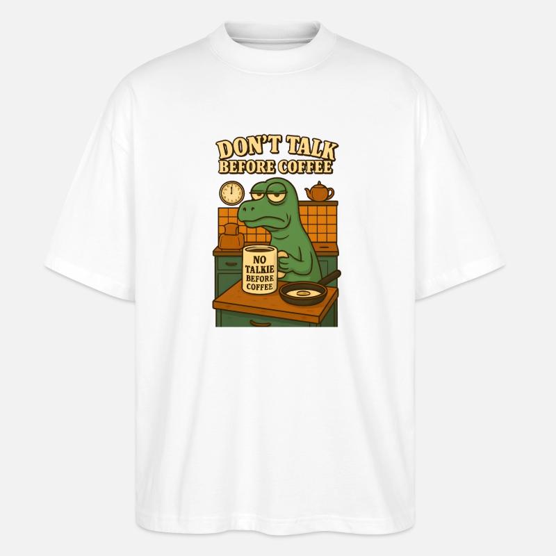 Dino Morgenmuffel - Stanley/Stella Oversized Unisex Bio T-Shirt Blaster 2.0 - Weiß