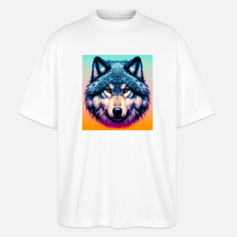 Wolf - Stanley/Stella Oversized Unisex Bio T-Shirt Blaster 2.0 - Weiß
