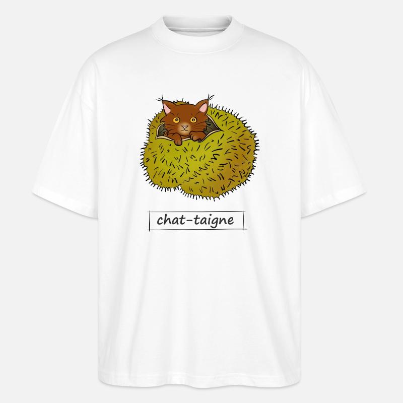 Spinnenkatze - Stanley/Stella Oversized Unisex Bio T-Shirt Blaster 2.0 - Weiß