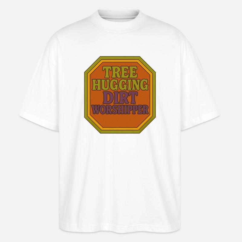 Baumumarmender Drecksanbeter Abzeichen - Stanley/Stella Oversized Unisex Bio T-Shirt Blaster 2.0 - Weiß