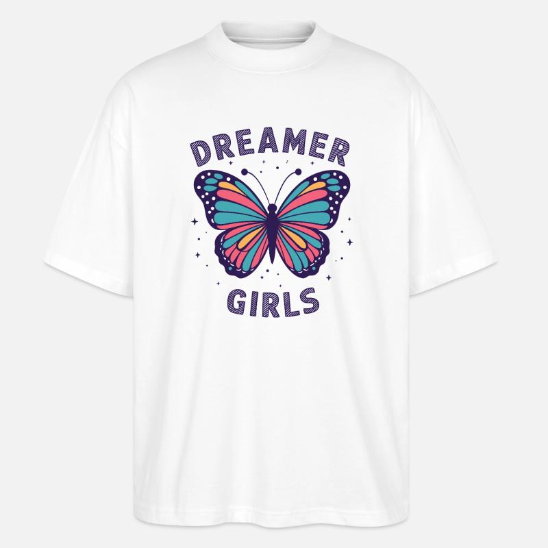 Verträumte Schmetterlingsmädchen-Inspiration - Stanley/Stella Oversized Unisex Bio T-Shirt Blaster 2.0 - Weiß