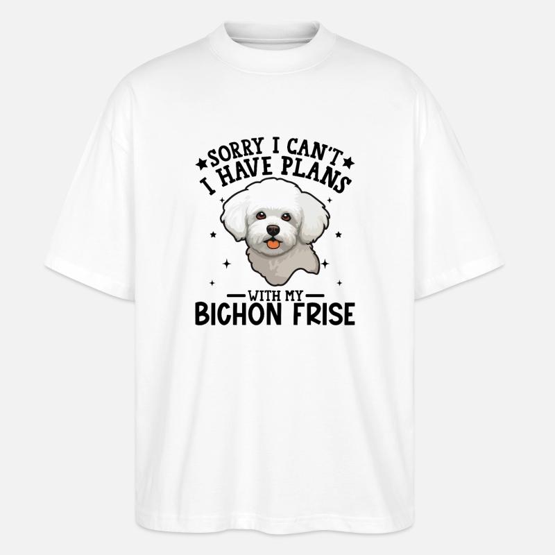Illustration d'un caniche blanc mignon - T-shirt bio Blaster 2.0 coupe oversize Stanley/Stella Unisexe - blanc