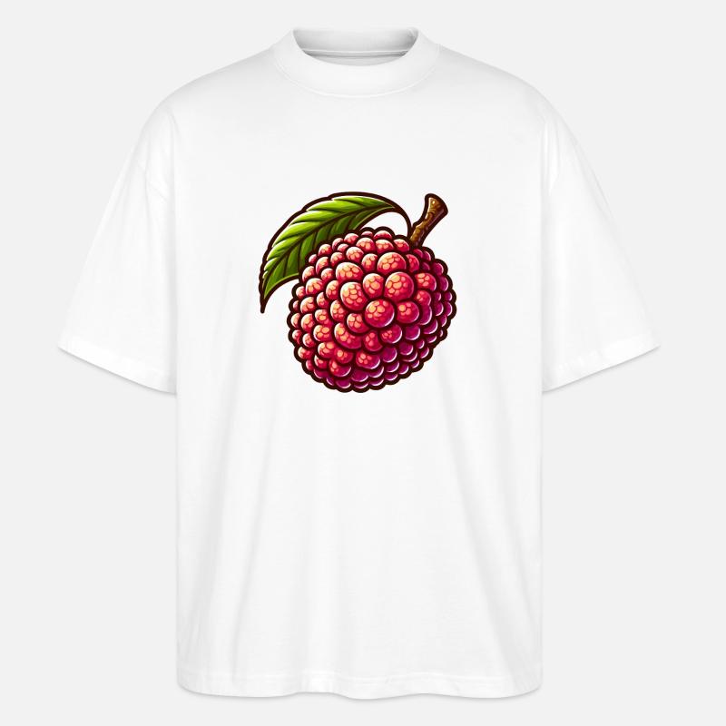 Lebendige Litschi im illustrativen Stil - Stanley/Stella Oversized Unisex Bio T-Shirt Blaster 2.0 - Weiß