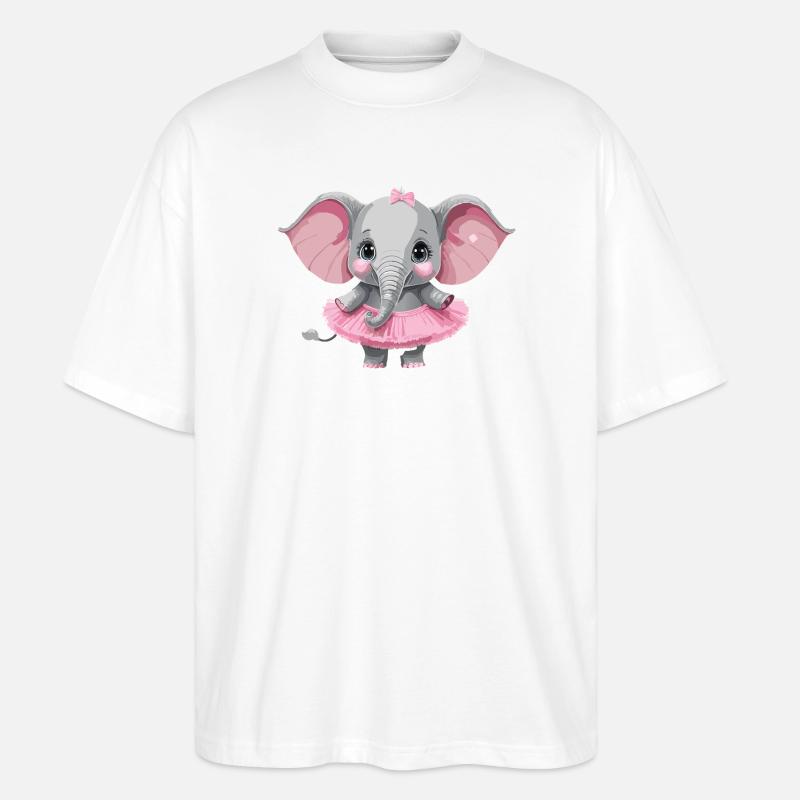Elefant_im_Tuettue3 - Stanley/Stella Oversized Unisex Bio T-Shirt Blaster 2.0 - Weiß