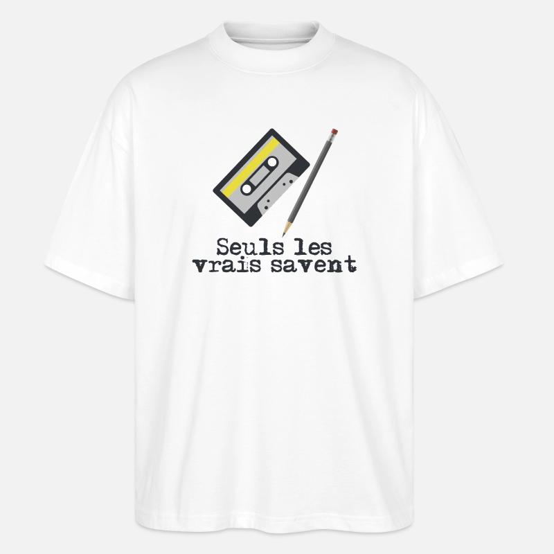 Les_vrais_savent - Stanley/Stella Oversized Unisex Bio T-Shirt Blaster 2.0 - Weiß
