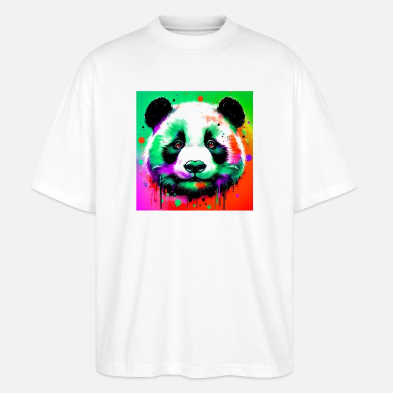 Panda - Stanley/Stella Oversized Unisex Bio T-Shirt Blaster 2.0 - Weiß