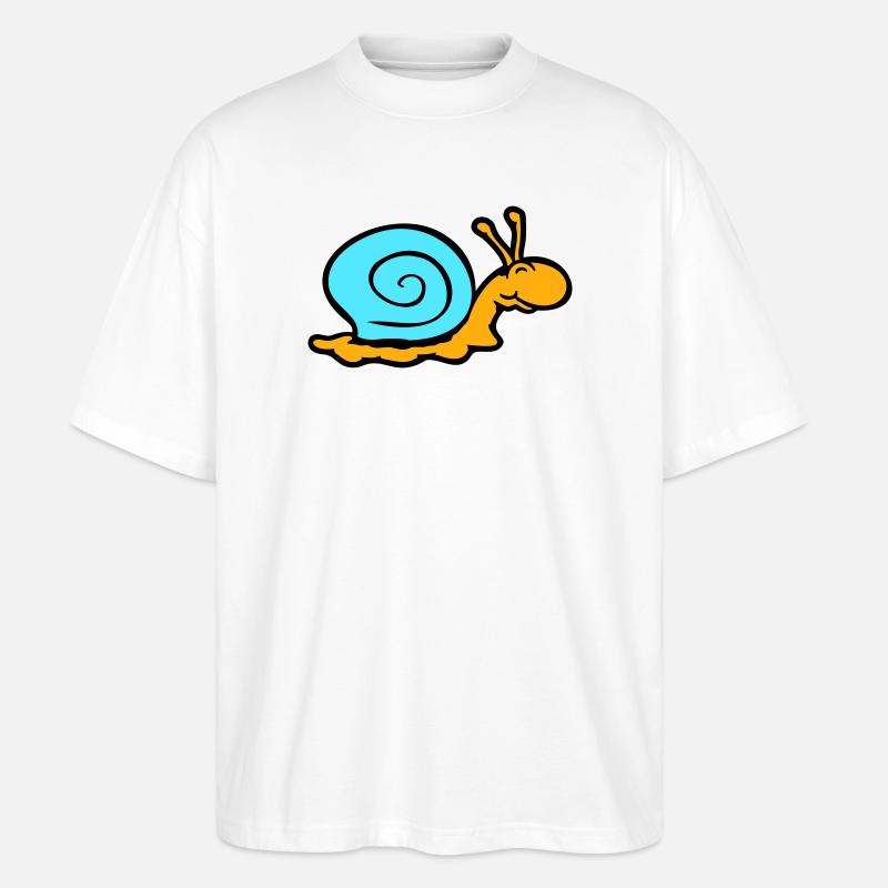 coquille d'escargot limace escargot sourit doucement - T-shirt bio Blaster 2.0 coupe oversize Stanley/Stella Unisexe - blanc