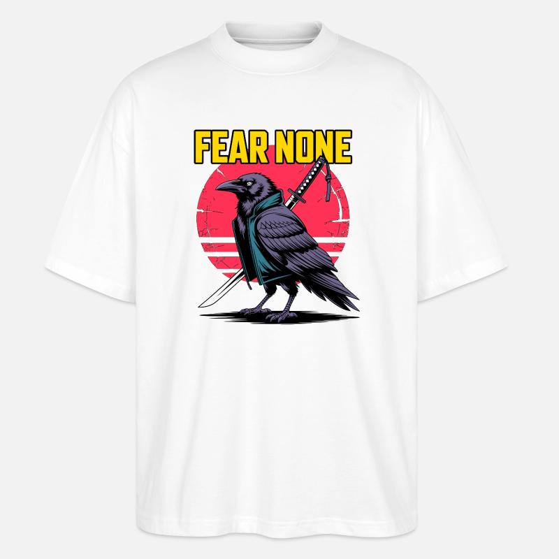 Samurai Raven Fear None Design - Stanley/Stella Oversized Unisex Bio T-Shirt Blaster 2.0 - Weiß
