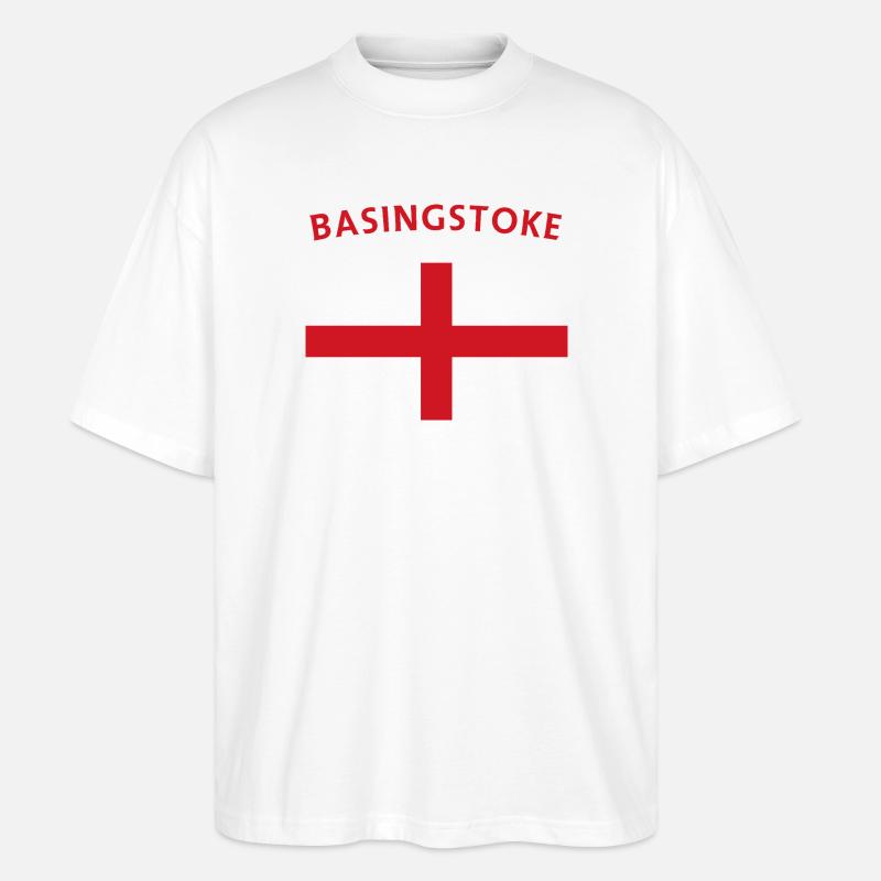 Basingstoke Emblem Retro Abzeichen - Stanley/Stella Oversized Unisex Bio T-Shirt Blaster 2.0 - Weiß