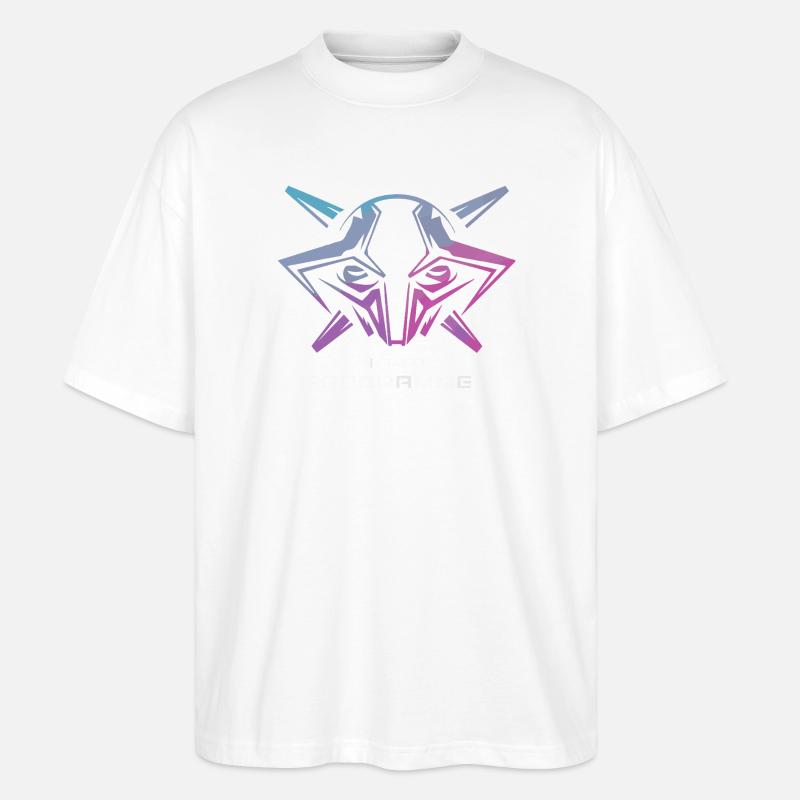 Futuristic Cyborg Programmer Art - Stanley/Stella Oversized Unisex Organic T-shirt Blaster 2.0 - white