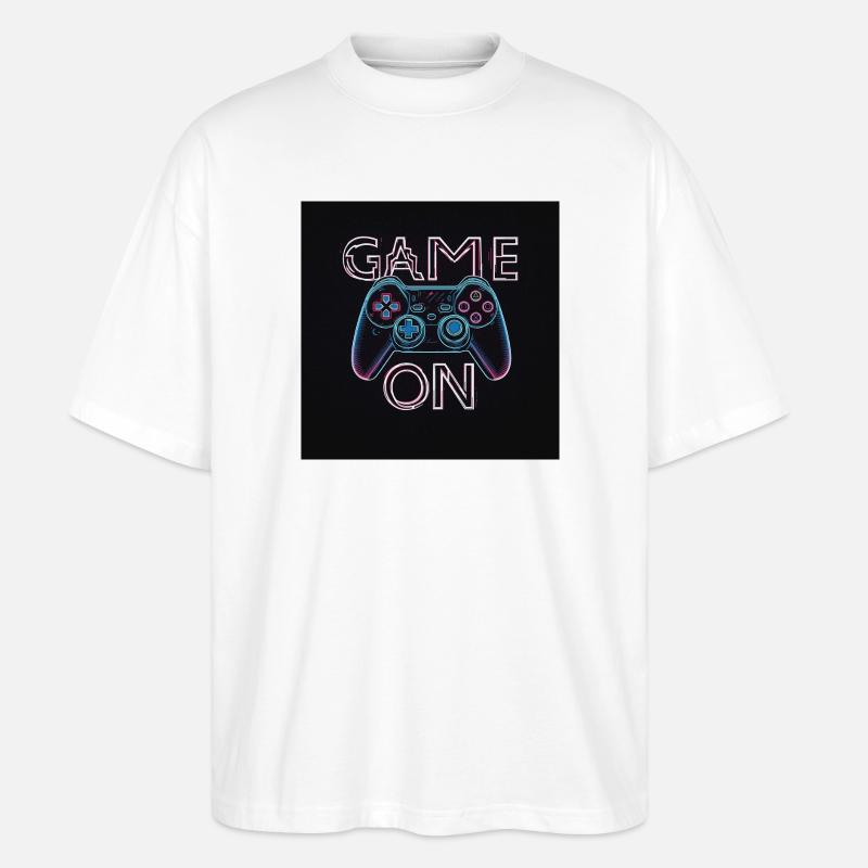 Neon Gaming Controller Design - Stanley/Stella Oversized Unisex Bio T-Shirt Blaster 2.0 - Weiß