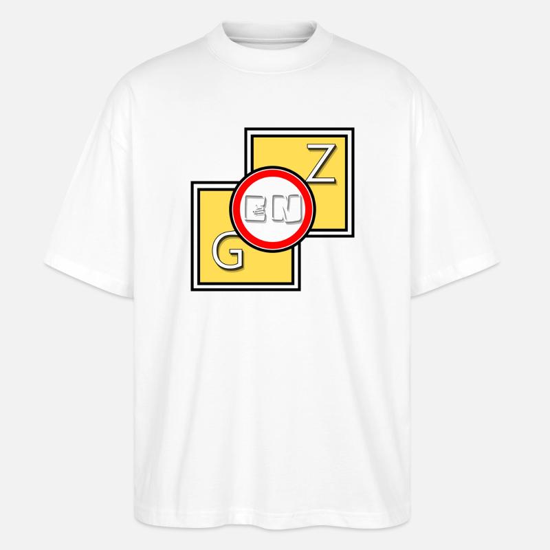 Genz Abstraktes Logo - Stanley/Stella Oversized Unisex Bio T-Shirt Blaster 2.0 - Weiß