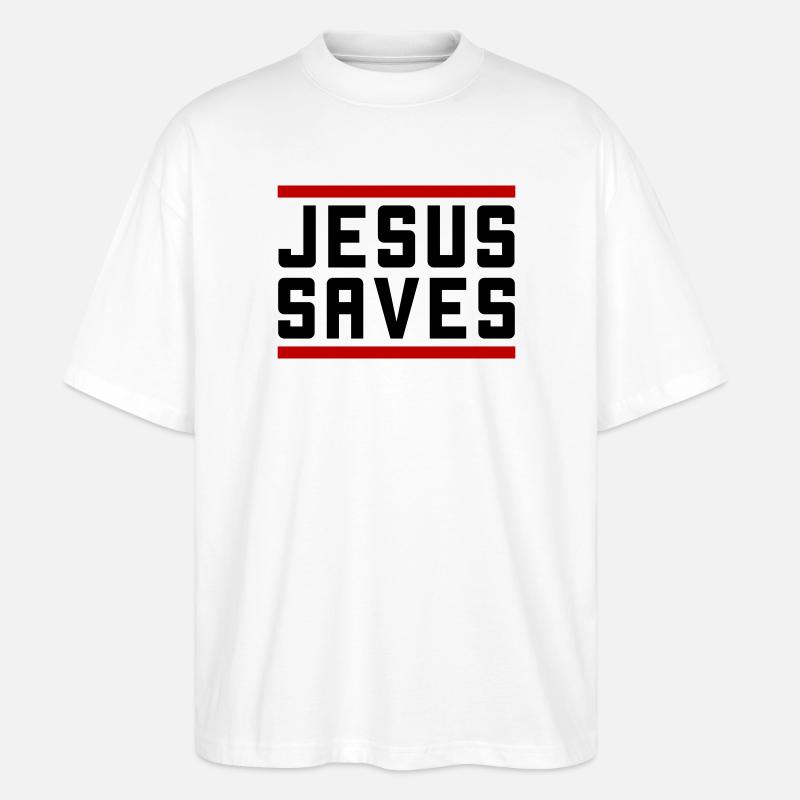 Jesus Rettet Christlich - Stanley/Stella Oversized Unisex Bio T-Shirt Blaster 2.0 - Weiß
