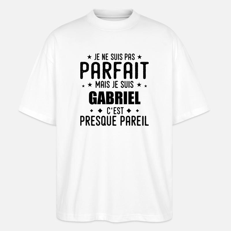 Gabriel: authentisch, unvollkommen, oberflächlich, perfekt - Stanley/Stella Oversized Unisex Bio T-Shirt Blaster 2.0 - Weiß