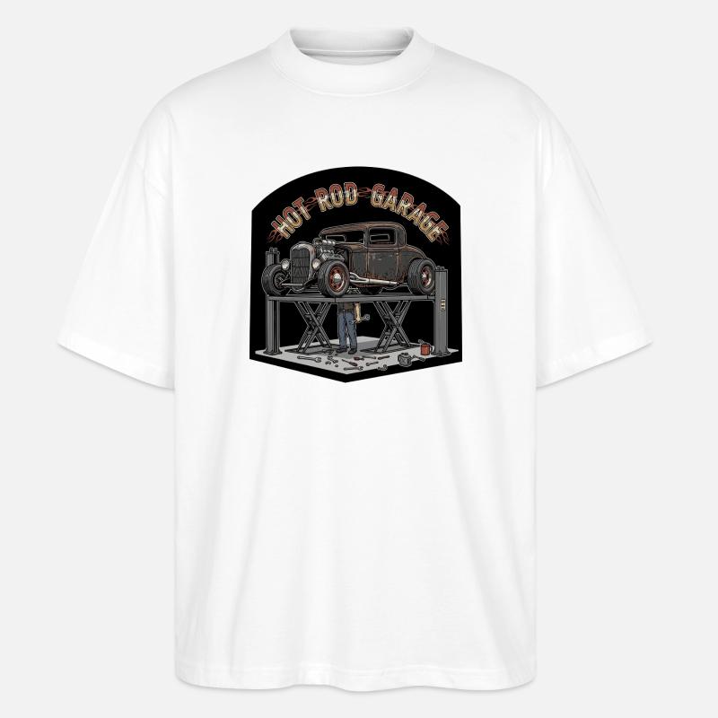 Retro Hot Rod Garage Design - Stanley/Stella Oversized Unisex Bio T-Shirt Blaster 2.0 - Weiß