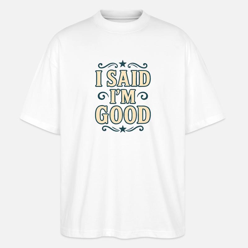Humorvolle Retro-Typografie - Stanley/Stella Oversized Unisex Bio T-Shirt Blaster 2.0 - Weiß