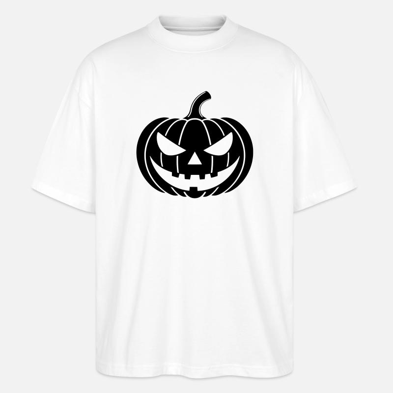 Kürbis Grusel Illustration - Stanley/Stella Oversized Unisex Bio T-Shirt Blaster 2.0 - Weiß