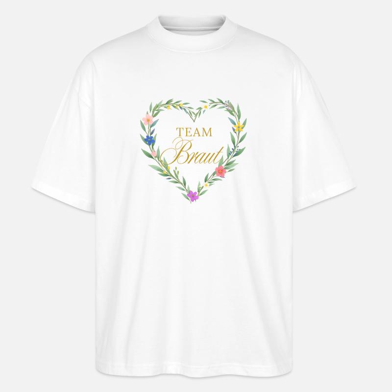 Team  Braut! Herz - Stanley/Stella Oversized Unisex Bio T-Shirt Blaster 2.0 - Weiß