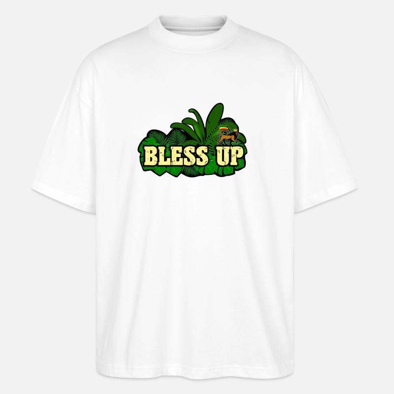 Dub Reggae Bless Up Jungle - Stanley/Stella Oversized Unisex Bio T-Shirt Blaster 2.0 - Weiß