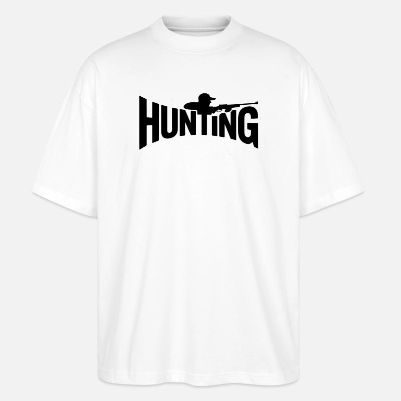 Jagd - Cool Hunter Logo - Stanley/Stella Oversized Unisex Bio T-Shirt Blaster 2.0 - Weiß