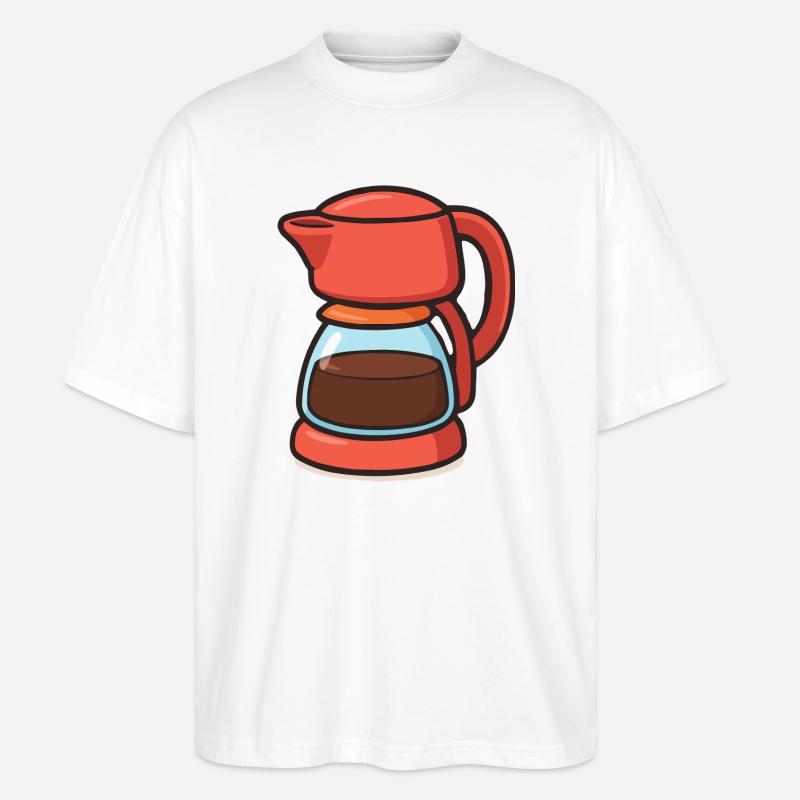 kaffeekanne - Stanley/Stella Oversized Unisex Bio T-Shirt Blaster 2.0 - Weiß