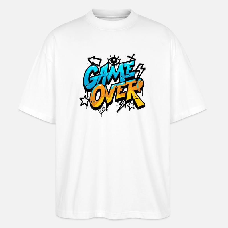 Game Over Graffiti Style Design - Stanley/Stella Oversized Unisex Bio T-Shirt Blaster 2.0 - Weiß