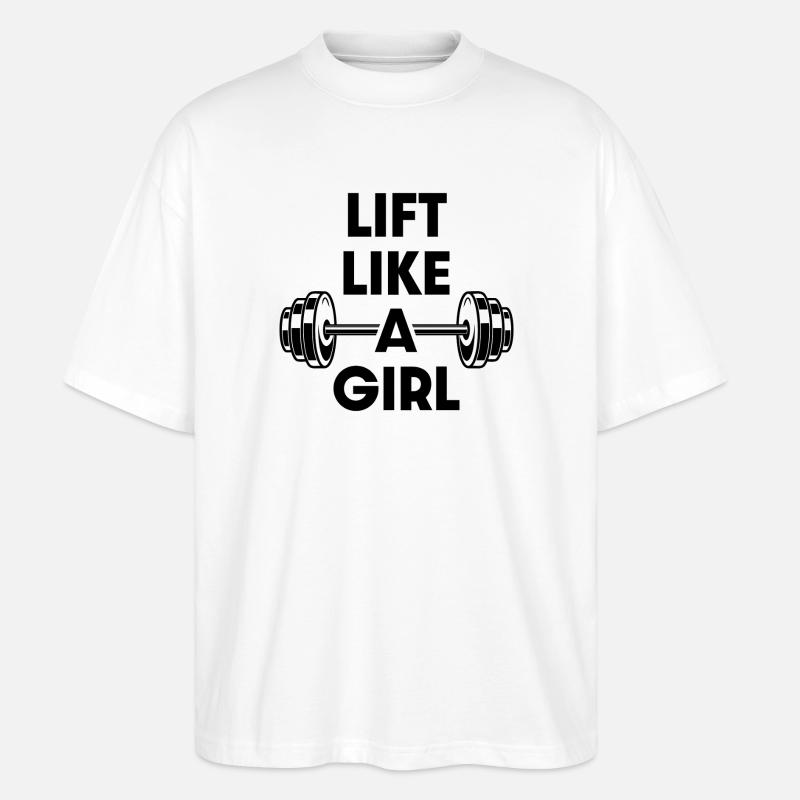 Heben Sie wie ein Mädchen - Stanley/Stella Oversized Unisex Bio T-Shirt Blaster 2.0 - Weiß