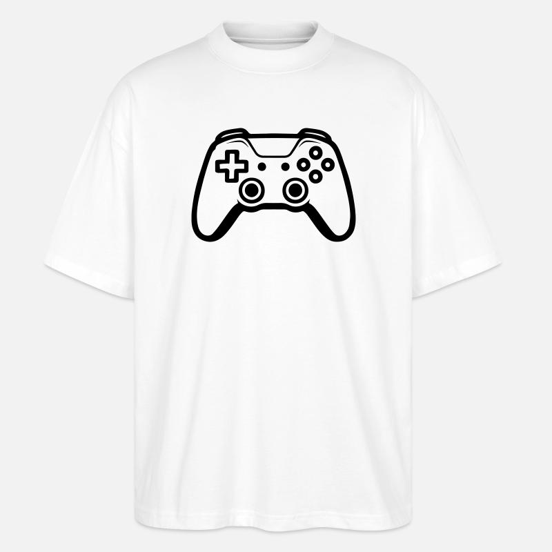 Controller Joypad Gamer - Stanley/Stella Oversized Unisex Organic T-shirt Blaster 2.0 - white