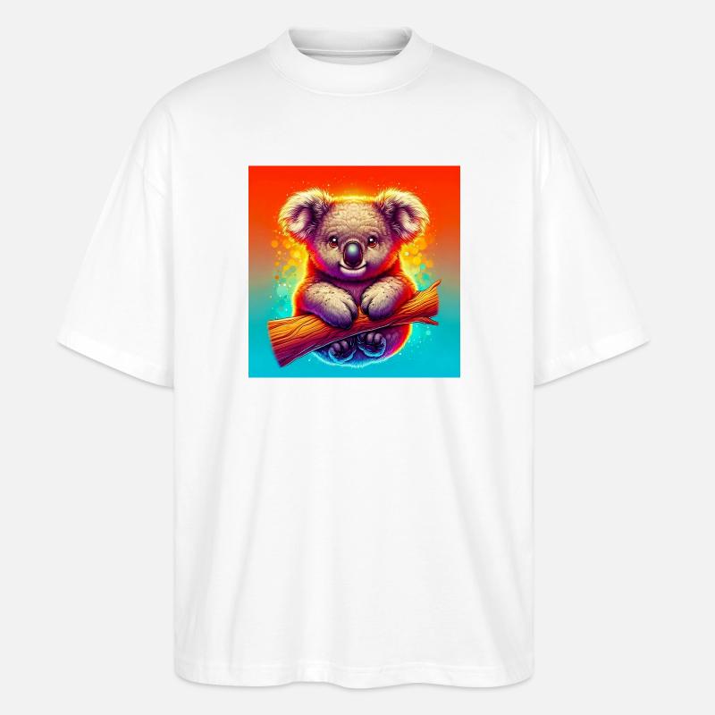 Koala - Stanley/Stella Oversized Unisex Organic T-shirt Blaster 2.0 - white