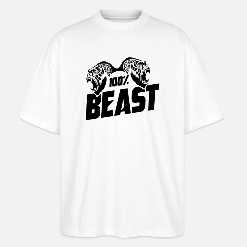 Gorilla Beast Motivation - Stanley/Stella Oversized Unisex Bio T-Shirt Blaster 2.0 - Weiß