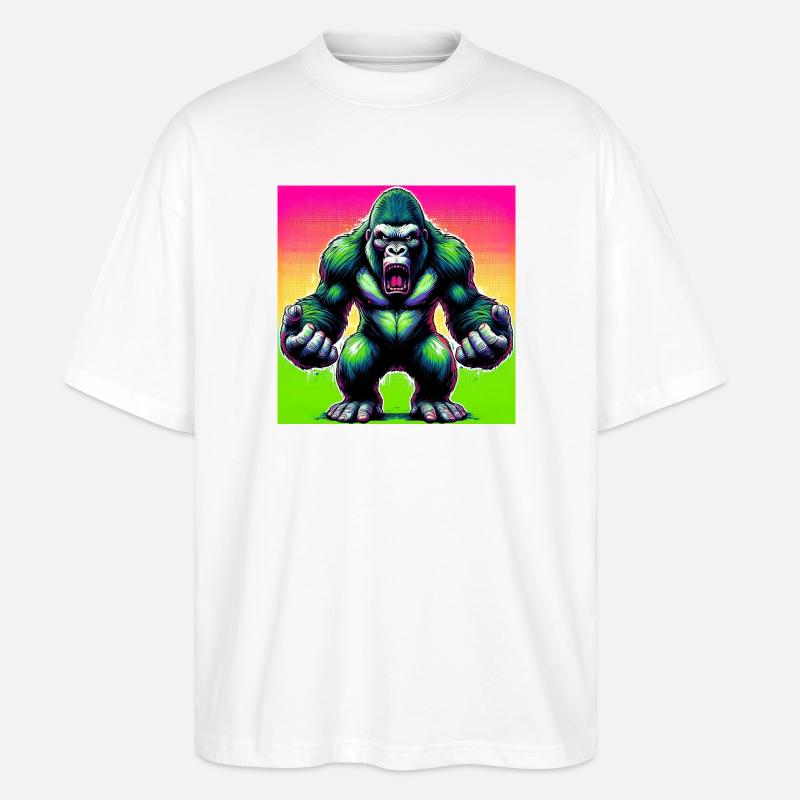 Gorilla - Stanley/Stella Oversized Unisex Bio T-Shirt Blaster 2.0 - Weiß