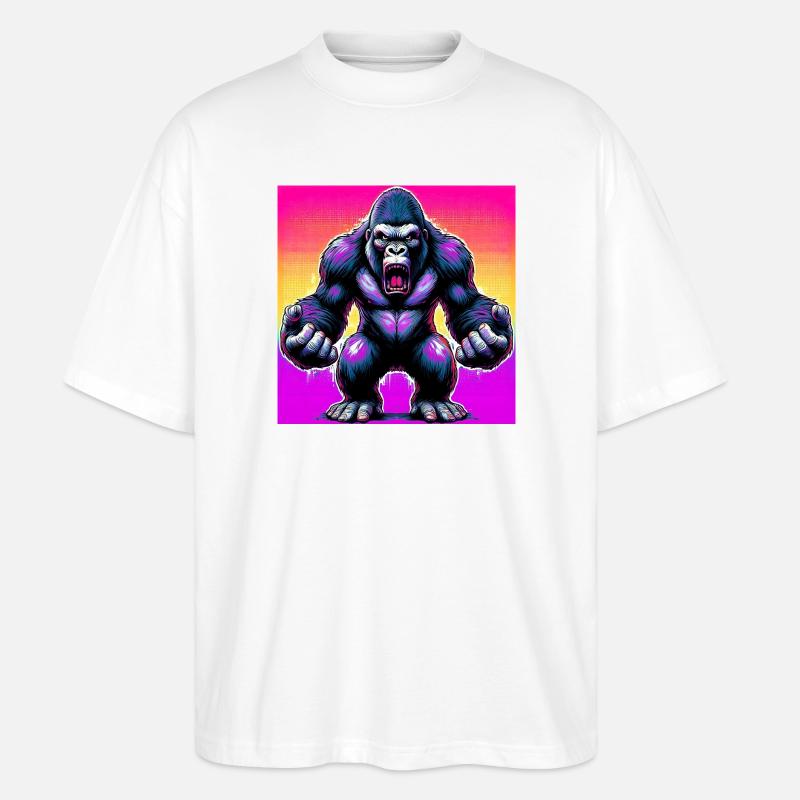 Gorilla - Stanley/Stella Oversized Unisex Bio T-Shirt Blaster 2.0 - Weiß