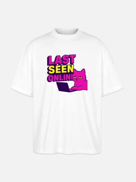 Sidst set online: Meme-design med irriteret kat - Stanley/Stella Oversize Unisex Øko T-shirt Blaster 2.0 - hvid