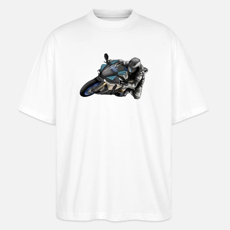 Adrenalin Motorrad Racing Design - Stanley/Stella Oversized Unisex Bio T-Shirt Blaster 2.0 - Weiß