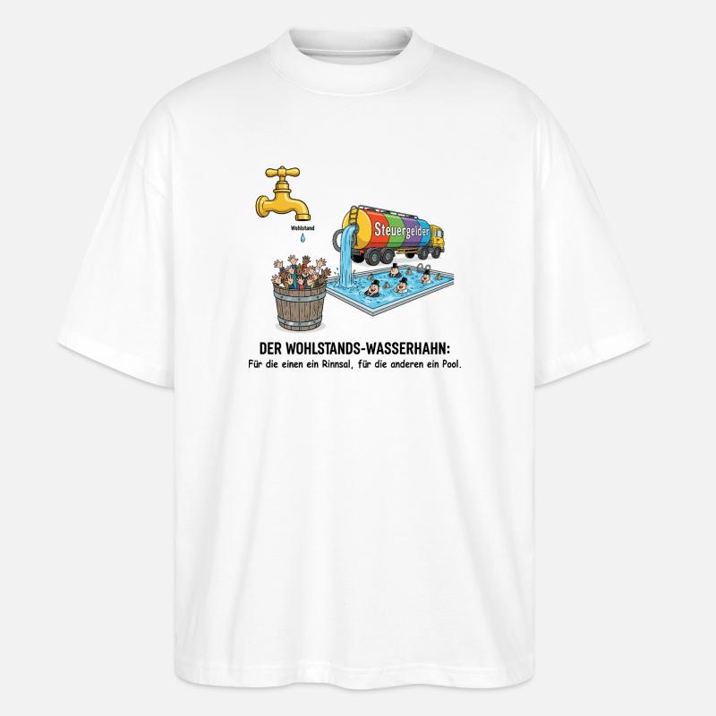 Le robinet de la prospérité - T-shirt bio Blaster 2.0 coupe oversize Stanley/Stella Unisexe - blanc
