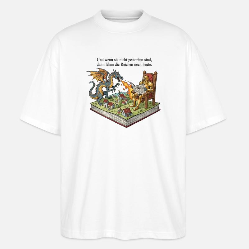 Die Reichen leben noch heute - Stanley/Stella Oversized Unisex Bio T-Shirt Blaster 2.0 - Weiß