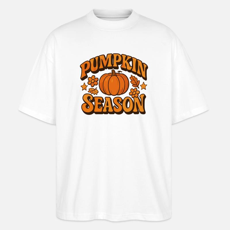 Kürbissaison Herbst Illustration - Stanley/Stella Oversized Unisex Bio T-Shirt Blaster 2.0 - Weiß